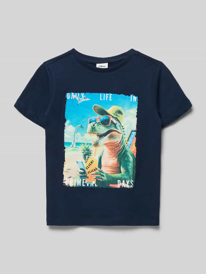 t-shirt o kroju regular fit z czystej bawełny