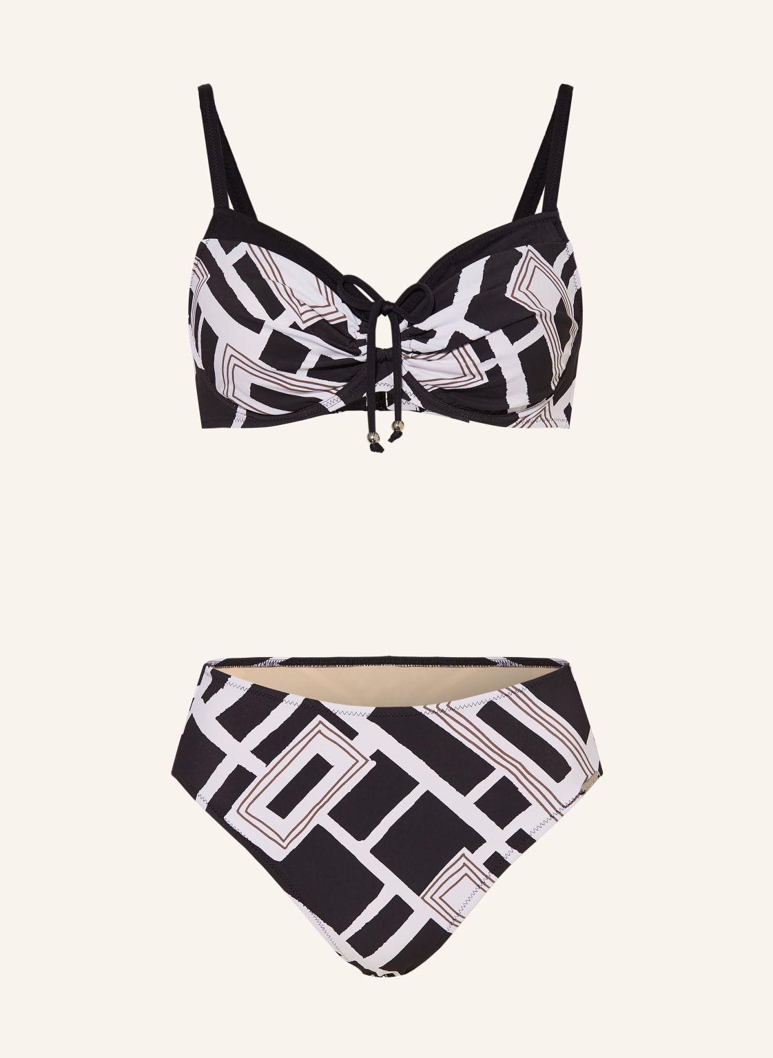 Charmline Bikini Z Fiszbinami Graphic Frame schwarz