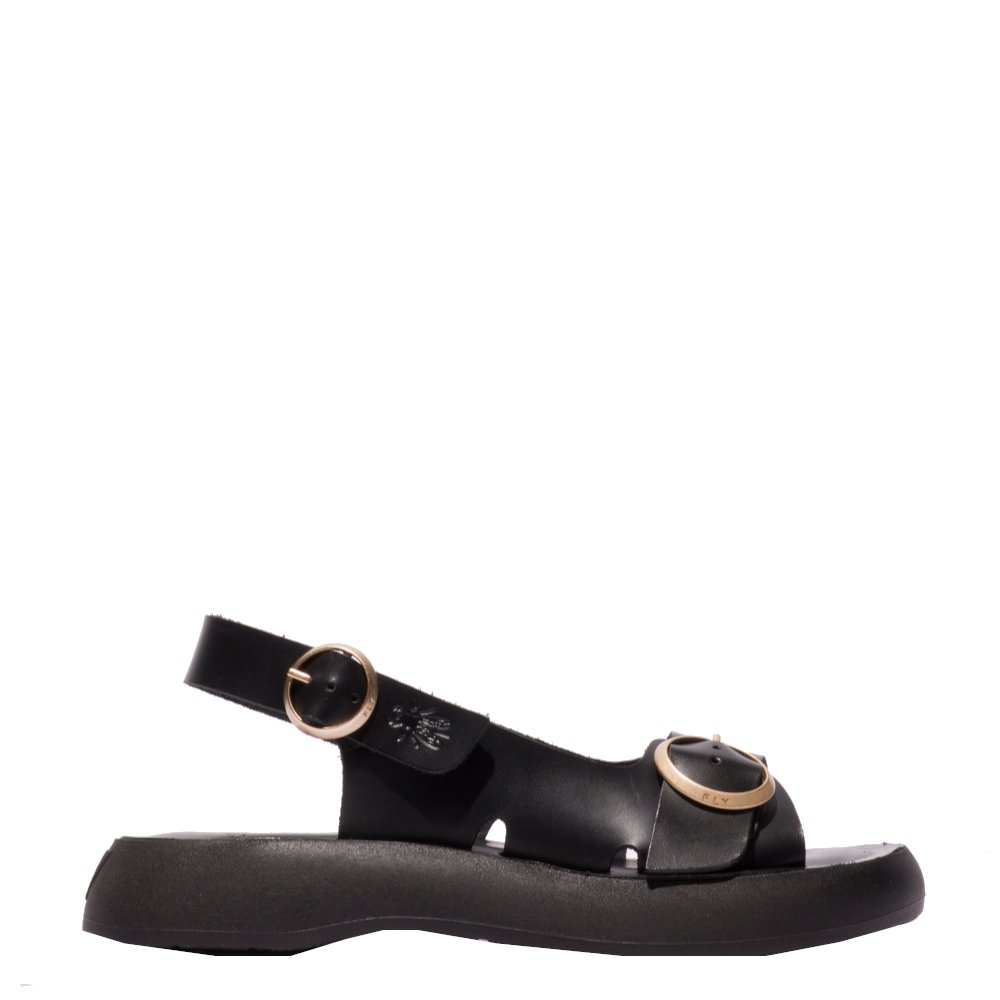 Sandały damskie Fly London BEIV 387 skórzane czarny P145387000