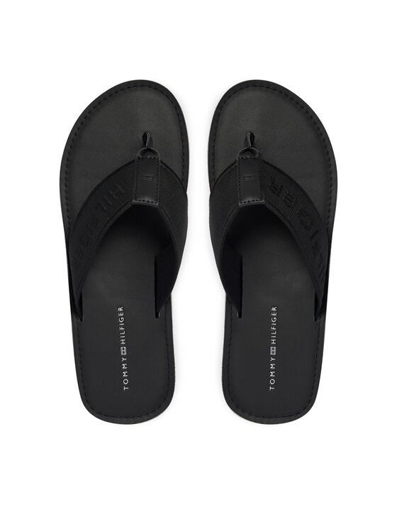 Tommy Hilfiger Japonki Jacquard Logo FM0FM05808 Czarny
