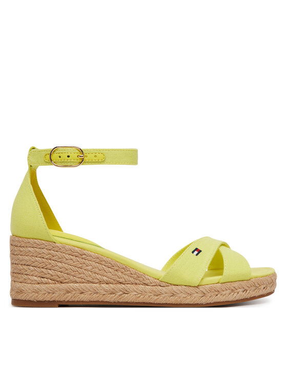 Tommy Hilfiger Espadryle Hemp Crossover Strap Wedge Espadrilles FW0FW09332 Zielony