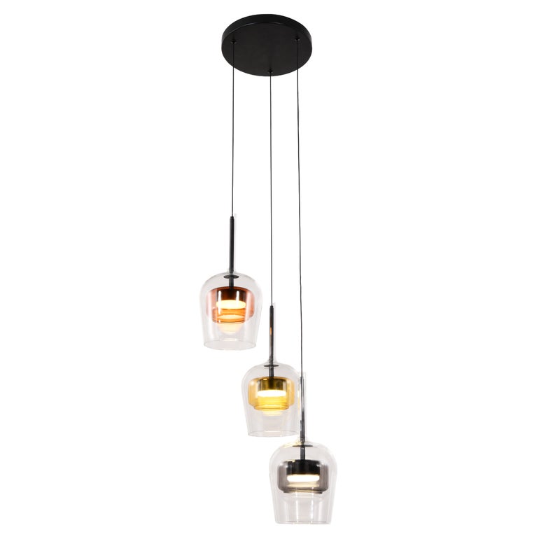 Lampa wisząca Galaxi dymiona czarna 3x9W GX53