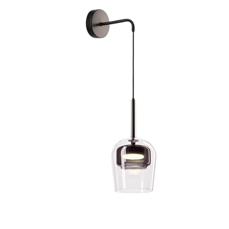 Kinkiet wewnętrzny Glaxi dymiona czarna 1x9W E27