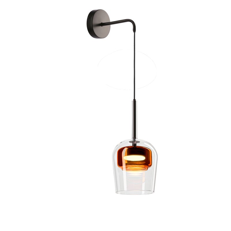 Kinkiet wewnętrzny Glaxi bezbarwana brązowa 1x9W E27