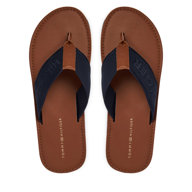 Japonki Tommy Hilfiger Jacquard Logo FM0FM05808 Granatowy