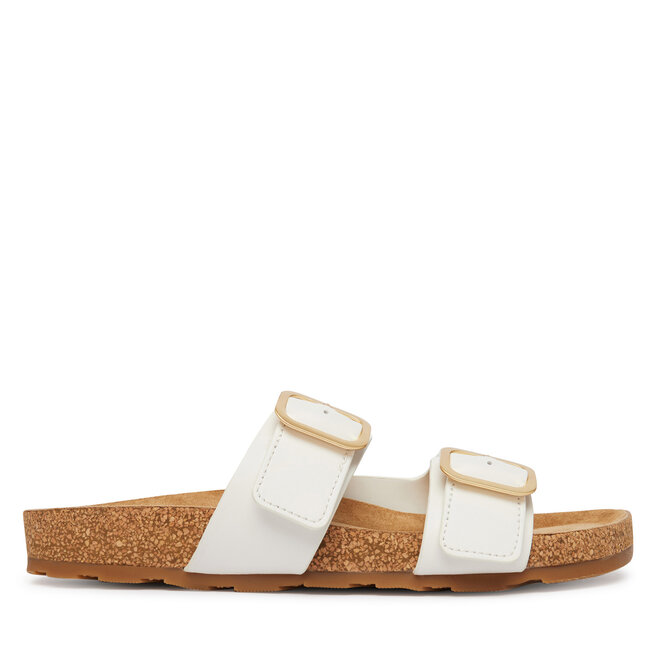 Klapki Tommy Hilfiger Double Strap Cork Sandals FW0FW09118 Biały