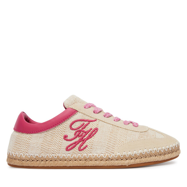 Espadryle Tommy Hilfiger Woven Logo Embroidery FW0FW09108 Beżowy