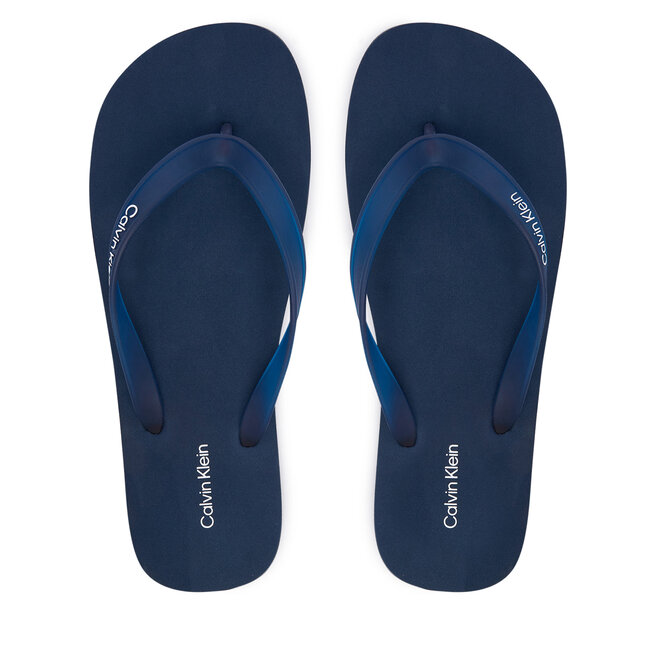 Japonki Calvin Klein Logo Strap HM0HM02105 Granatowy