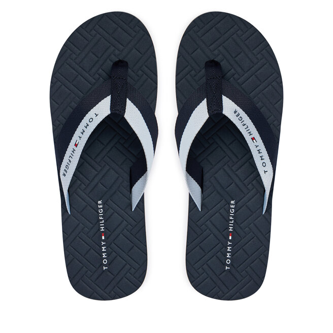 Japonki Tommy Hilfiger Webbing Strap Flag Embossed FM0FM05807 Granatowy