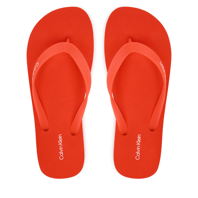 Japonki Calvin Klein Logo Strap HM0HM02105 Pomarańczowy