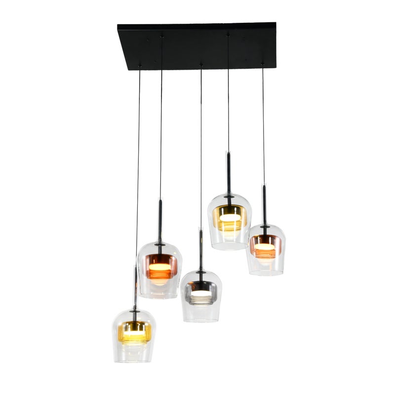 Lampa wisząca Galaxi dymiona czarna 5x9W GX53