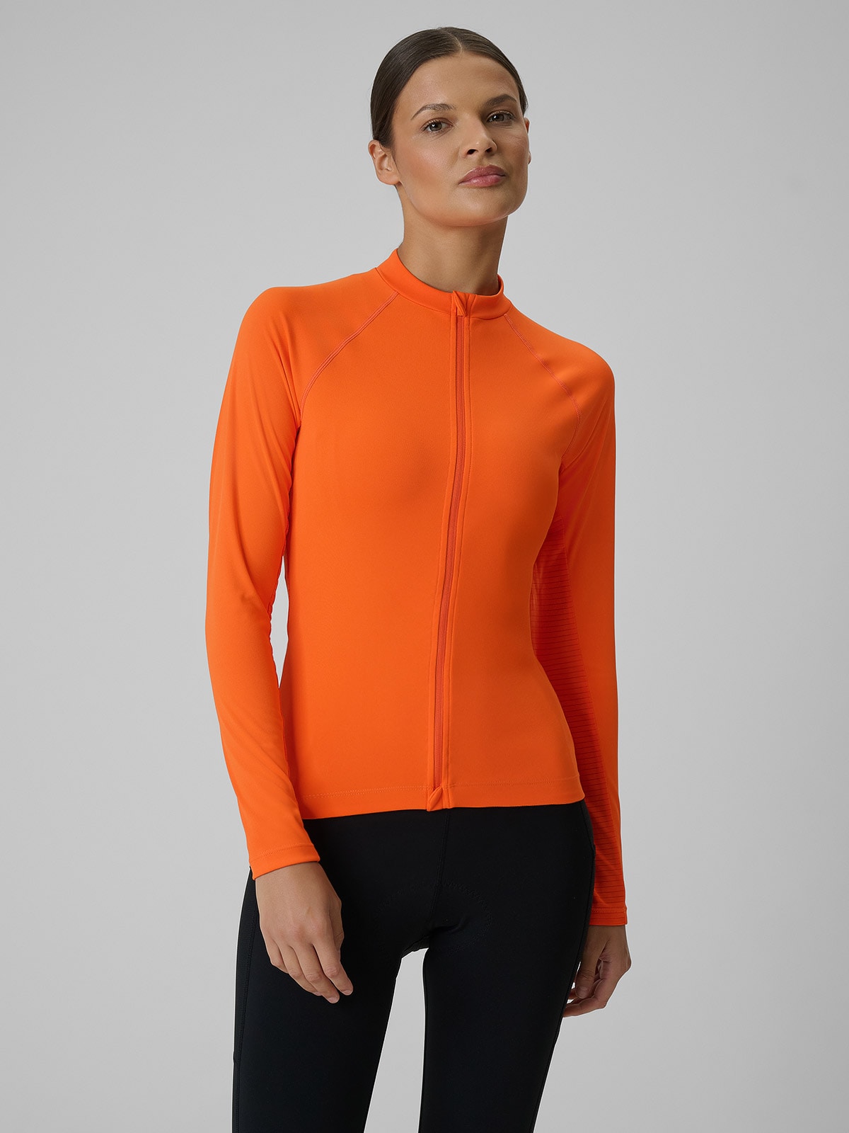4F Longsleeve kolarski damski - pomarańczowy XS