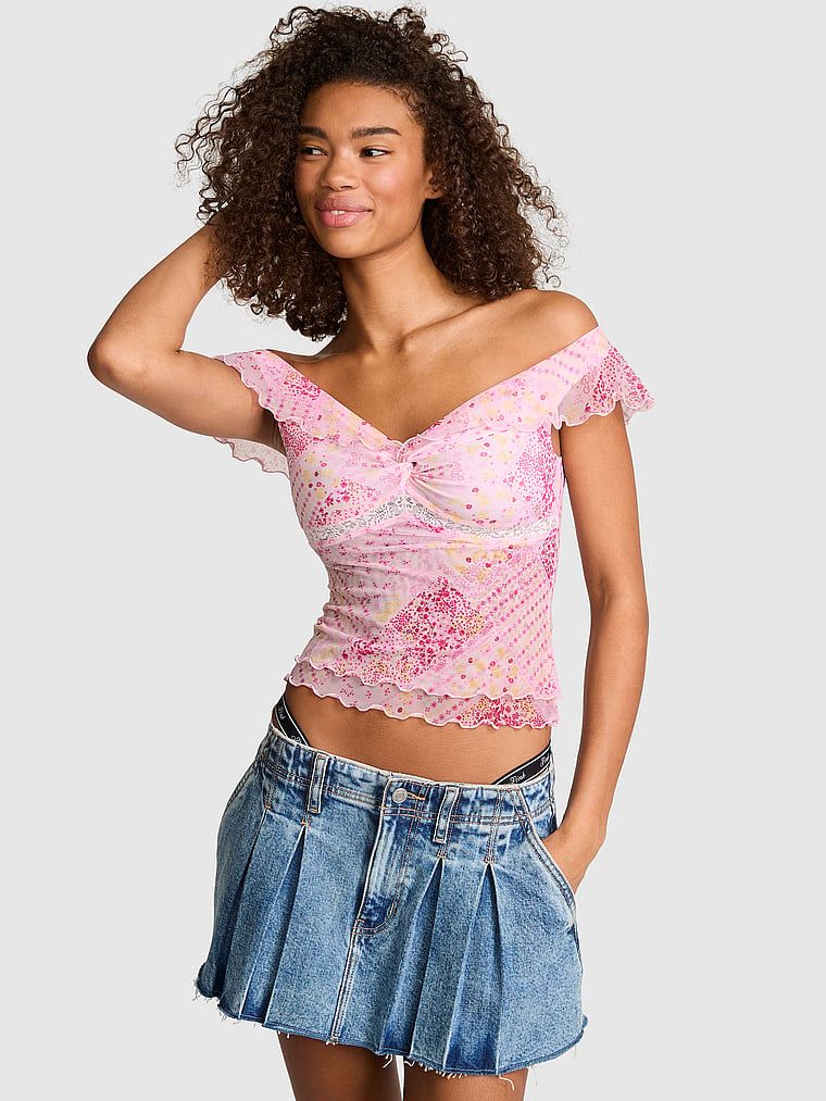 Marszczony top off-shoulder