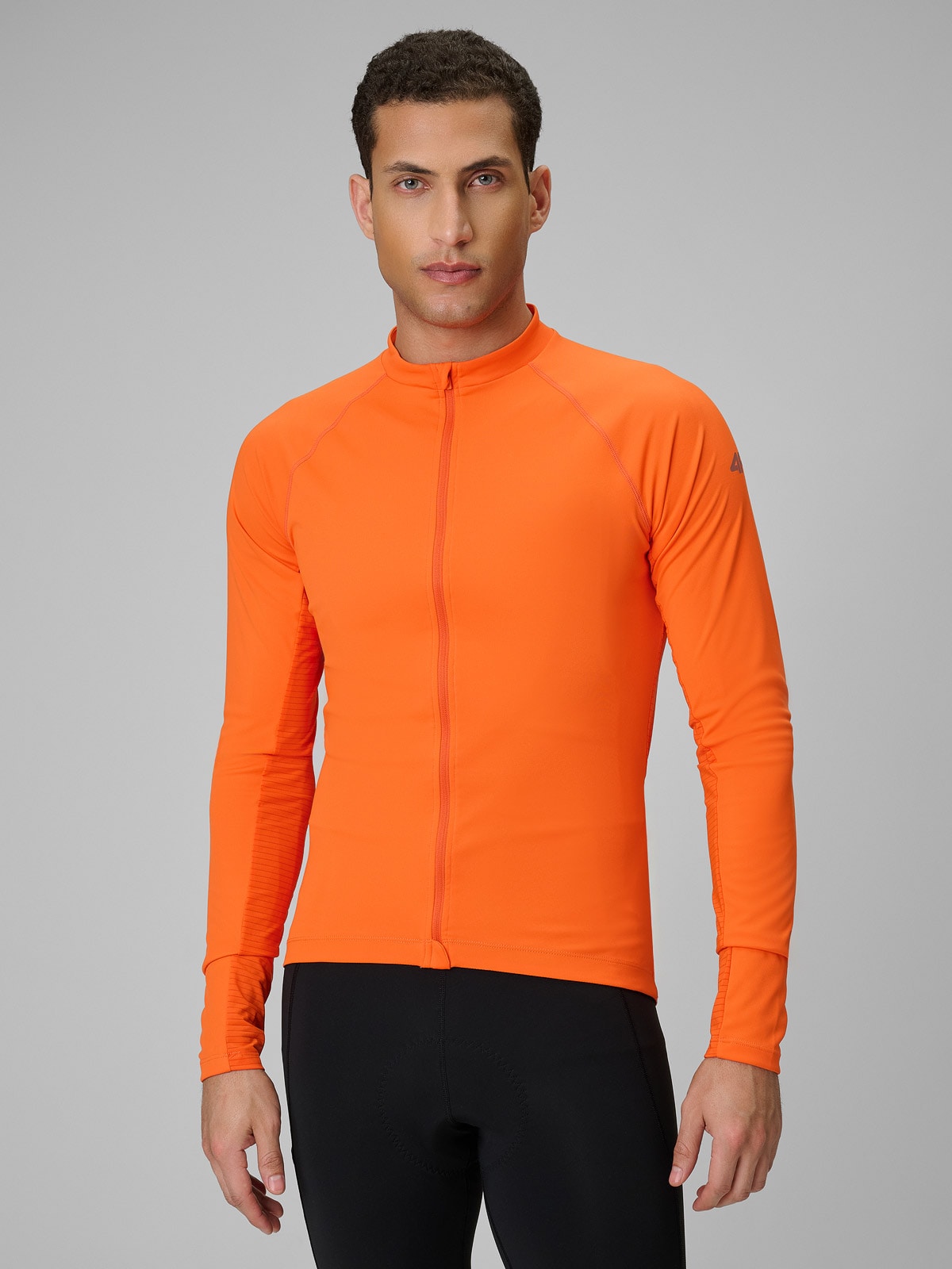 4F Koszulka kolarska z długim rękawem męska - pomarańczowa XXL