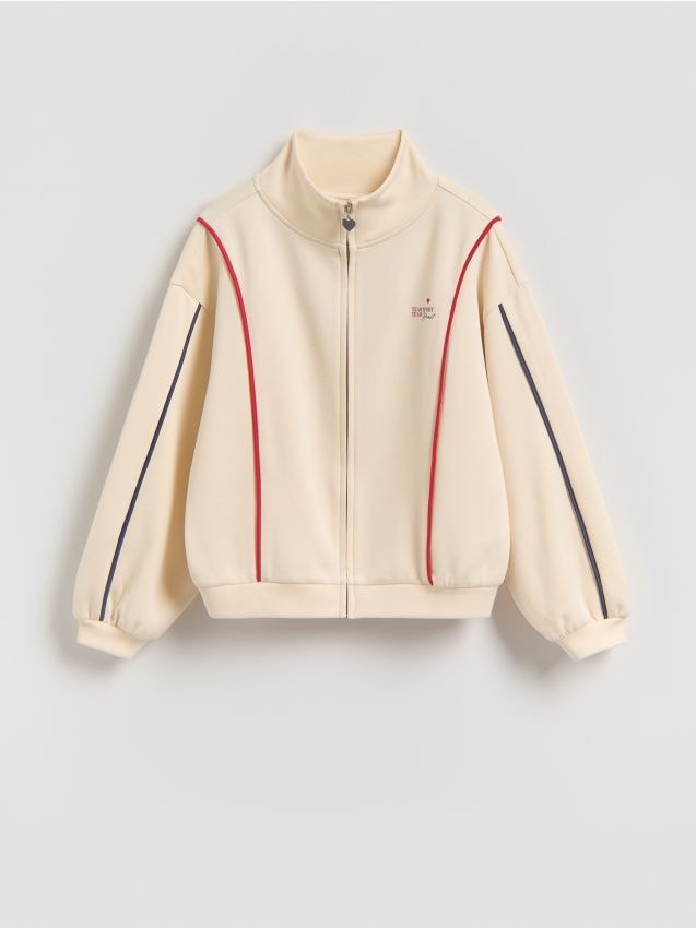 Reserved - Bluza z nadrukiem - kremowy