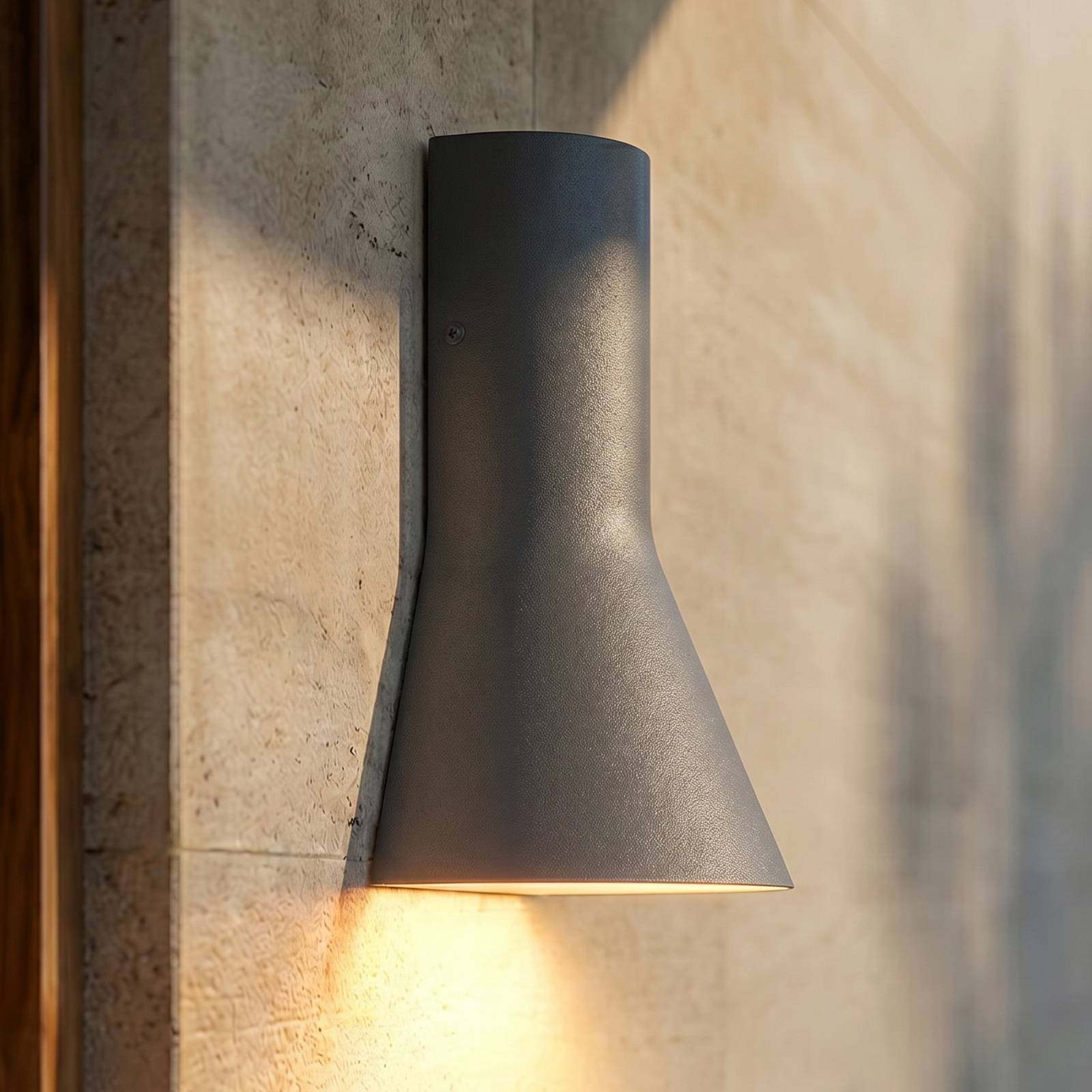 Kinkiet zewnętrzny LED Zephy Lucande, czarny, aluminium, nowoczesny