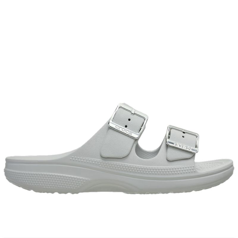 Klapki damskie Crocs Metallic Buckle Saturday 213316-1FT - szare