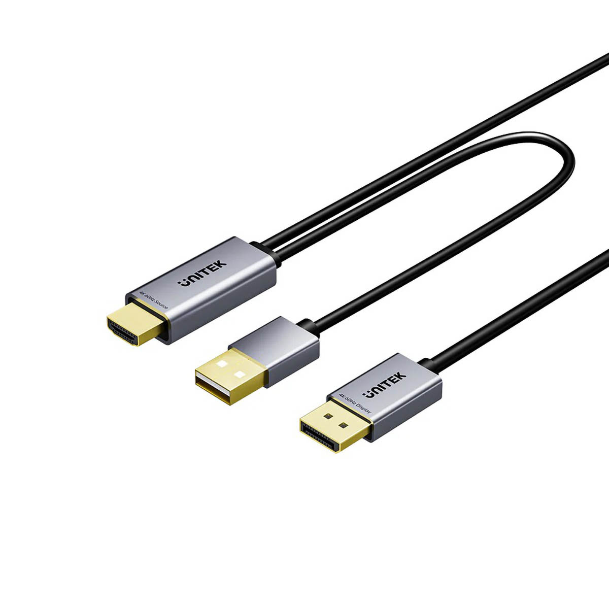 Unitek Kabel HDMI do DisplayPort 4K z zasilaniem USB-A 4K@60Hz HDR 1,8 m V1714AGY01