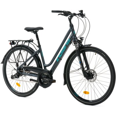 Rower trekkingowy INDIANA X-Road 4.0 D19 28 cali damski Grafitowo-zielony