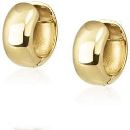 Kolczyki chunky hoops, grube gładkie kółka, srebrne pozłacane