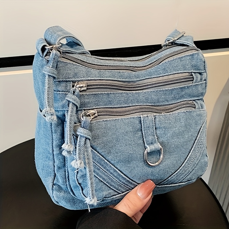 TEMU Damska Mini Torba Krzyżówka z Regulowanym Paskiem i Zamkiem Błyskawicznym - Przestronne Wnętrze na Gotówkę/Karty - Lekka Torebka na Codzienność,