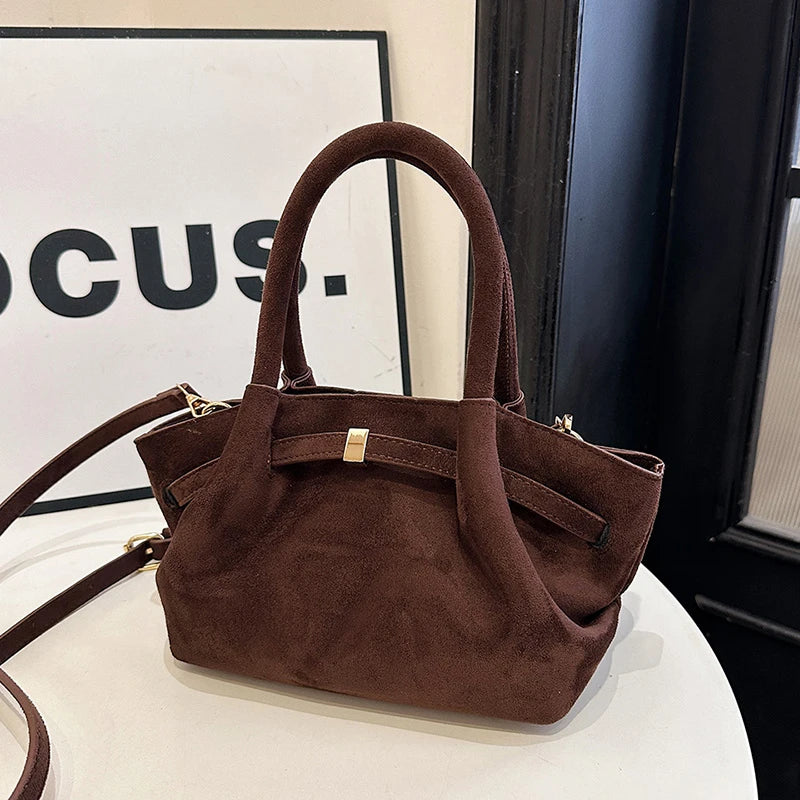 Mała zamszowa torebka - Brązowy