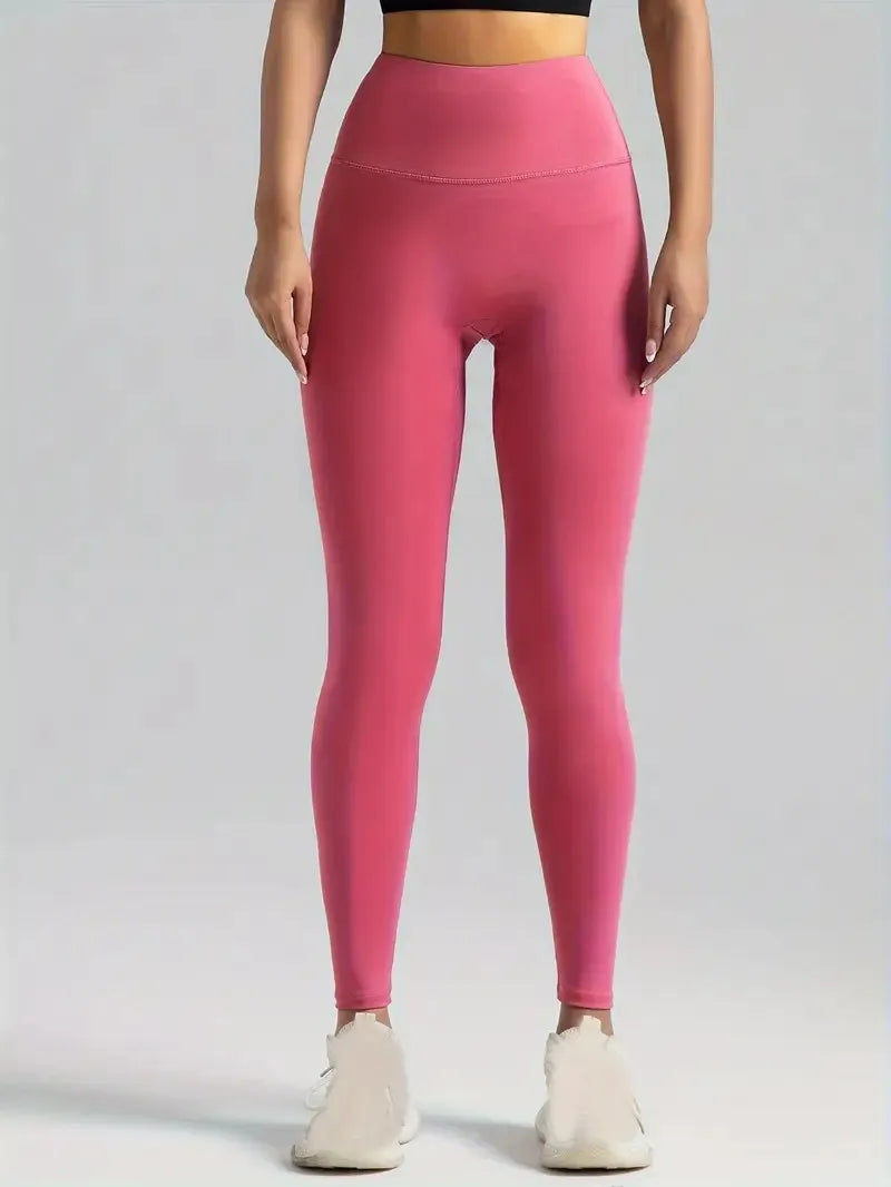 Bezszwowe sportowe legginsy damskie - Różowy S