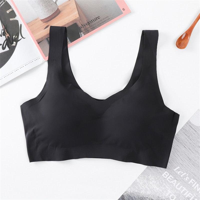 Biustonosz sportowy bezszwowy - Czarny S