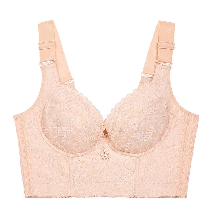 Biustonosz plus size typu gorset - Beżowy 90C