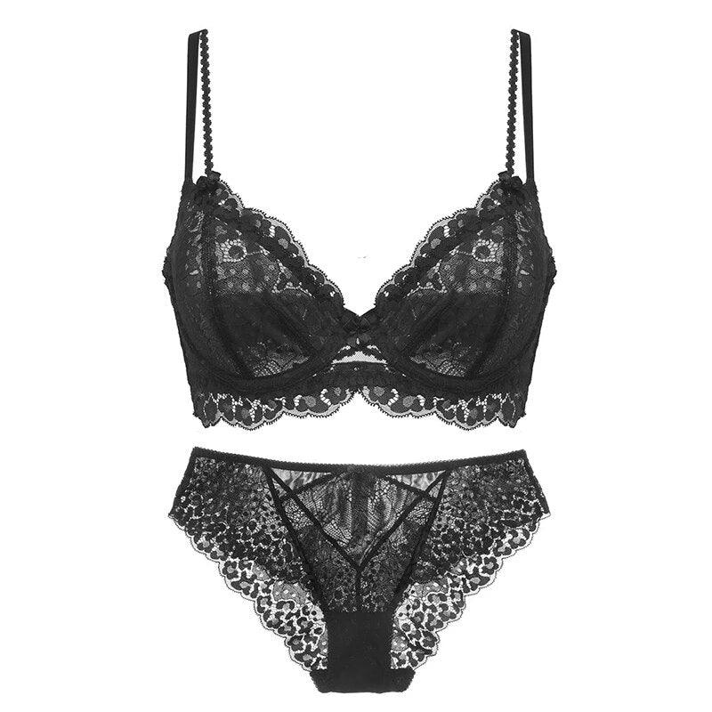 Koronkowy komplet bielizny - Czarny 70B