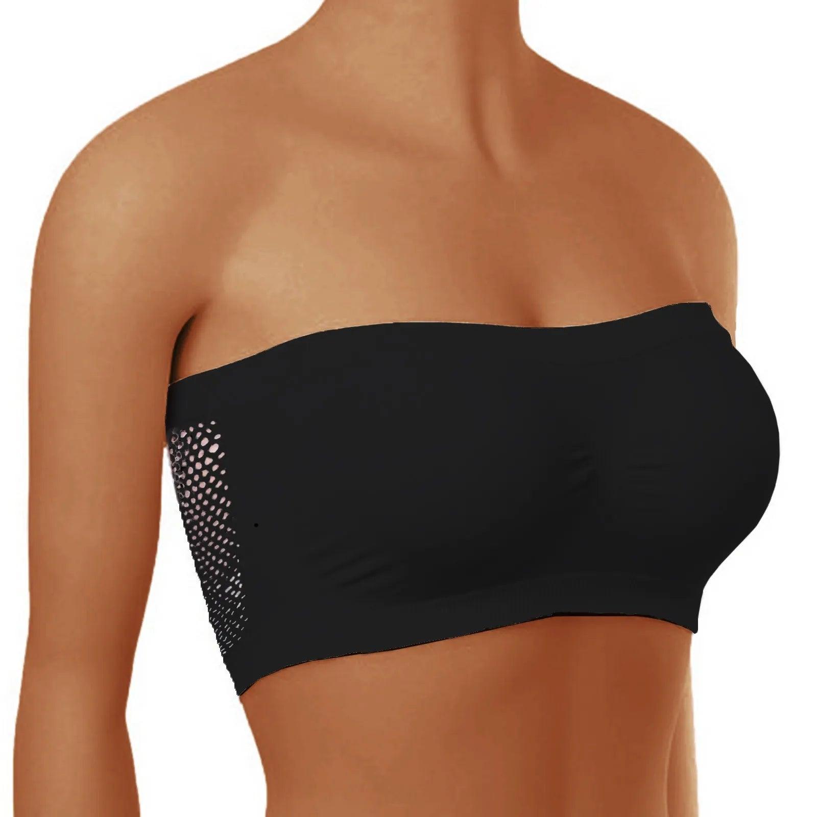 Uniwersalny biustonosz sportowy bandeau - Czarny S