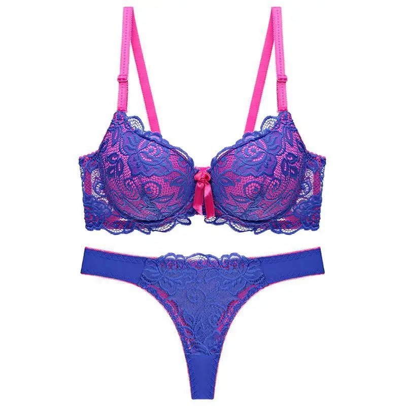 Kolorowy komplet bielizny - Niebieski 75BC