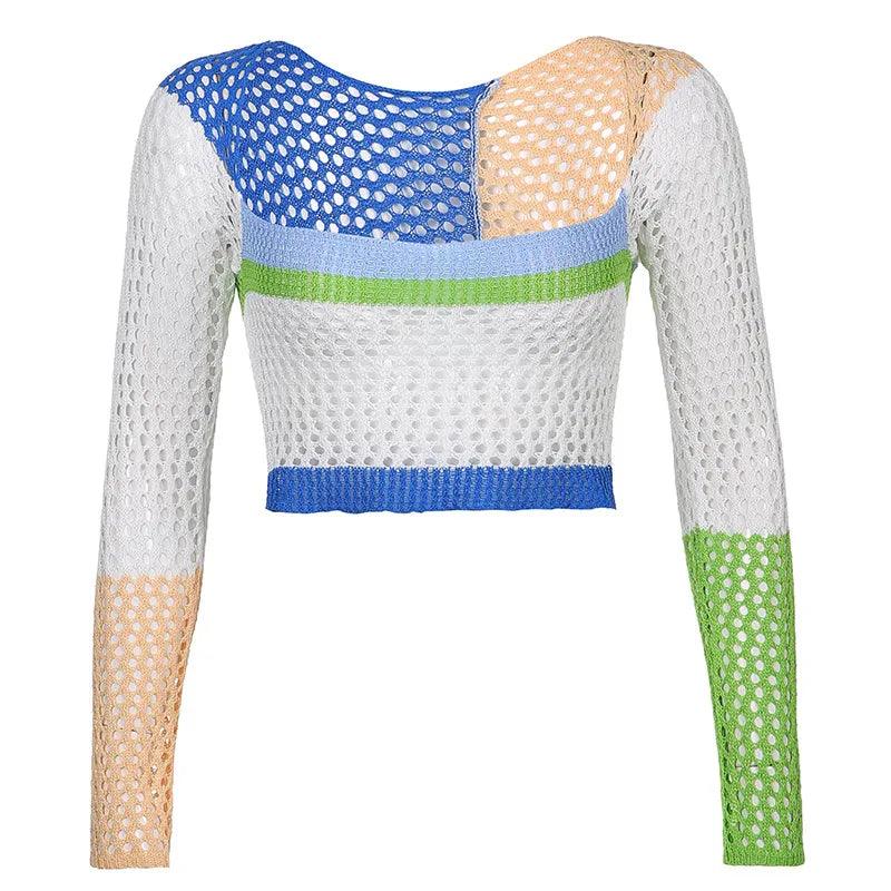Dzianinowy sweter z długim rękawem - S
