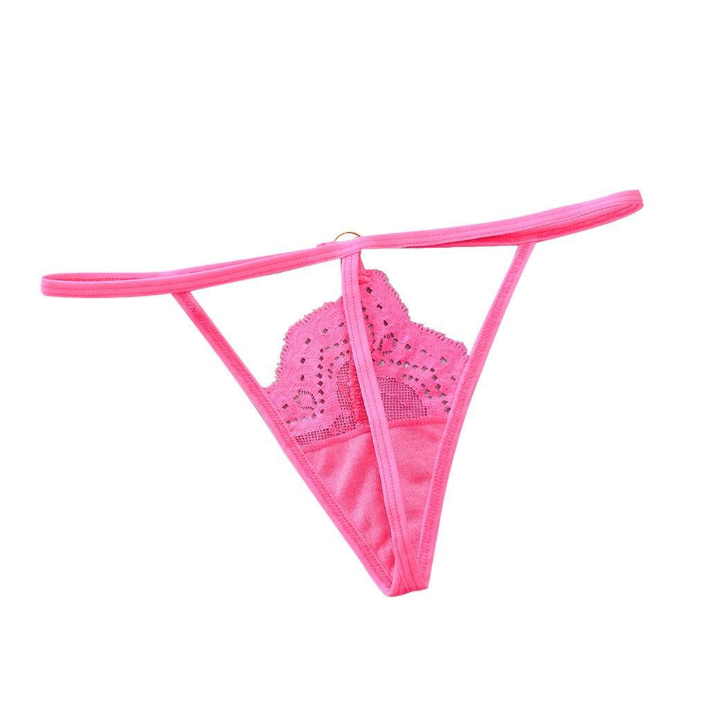 Stringi z koronką - Różowy Uniwersalny