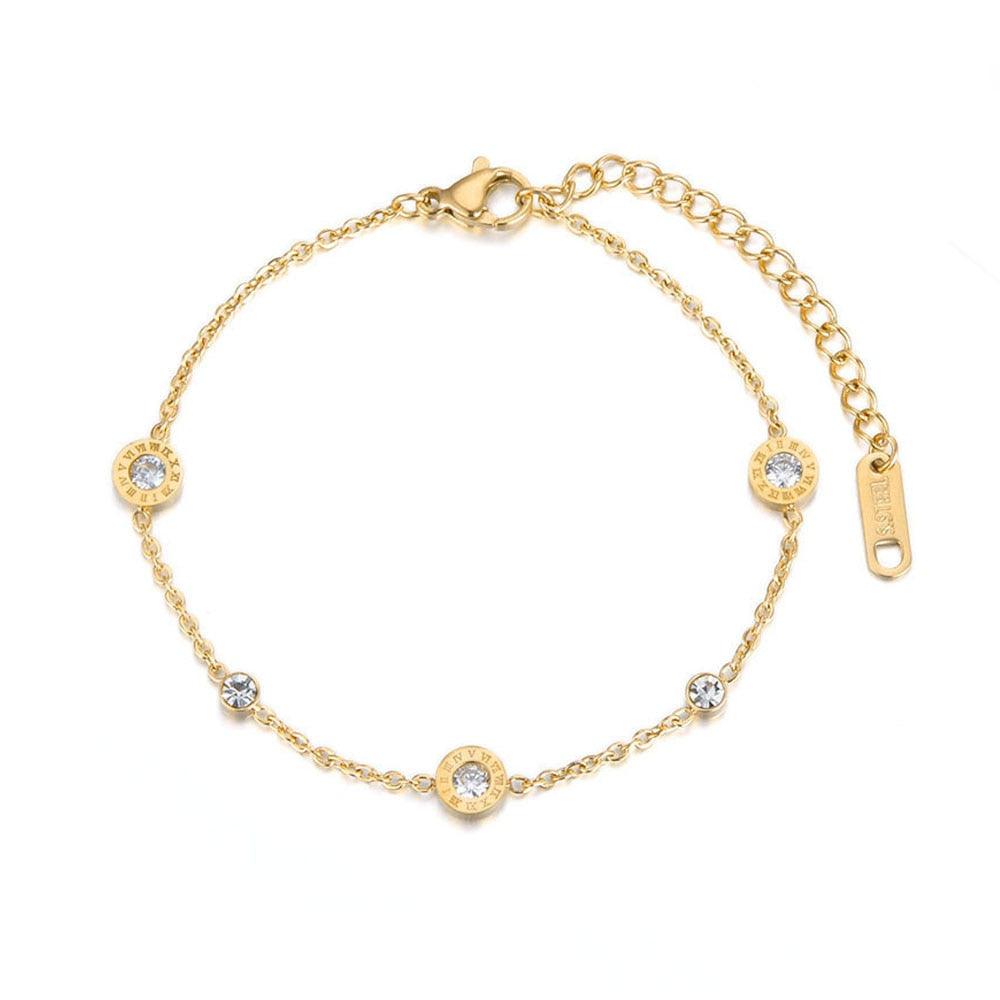 Bransoletka z cyrkoniami - Złoty