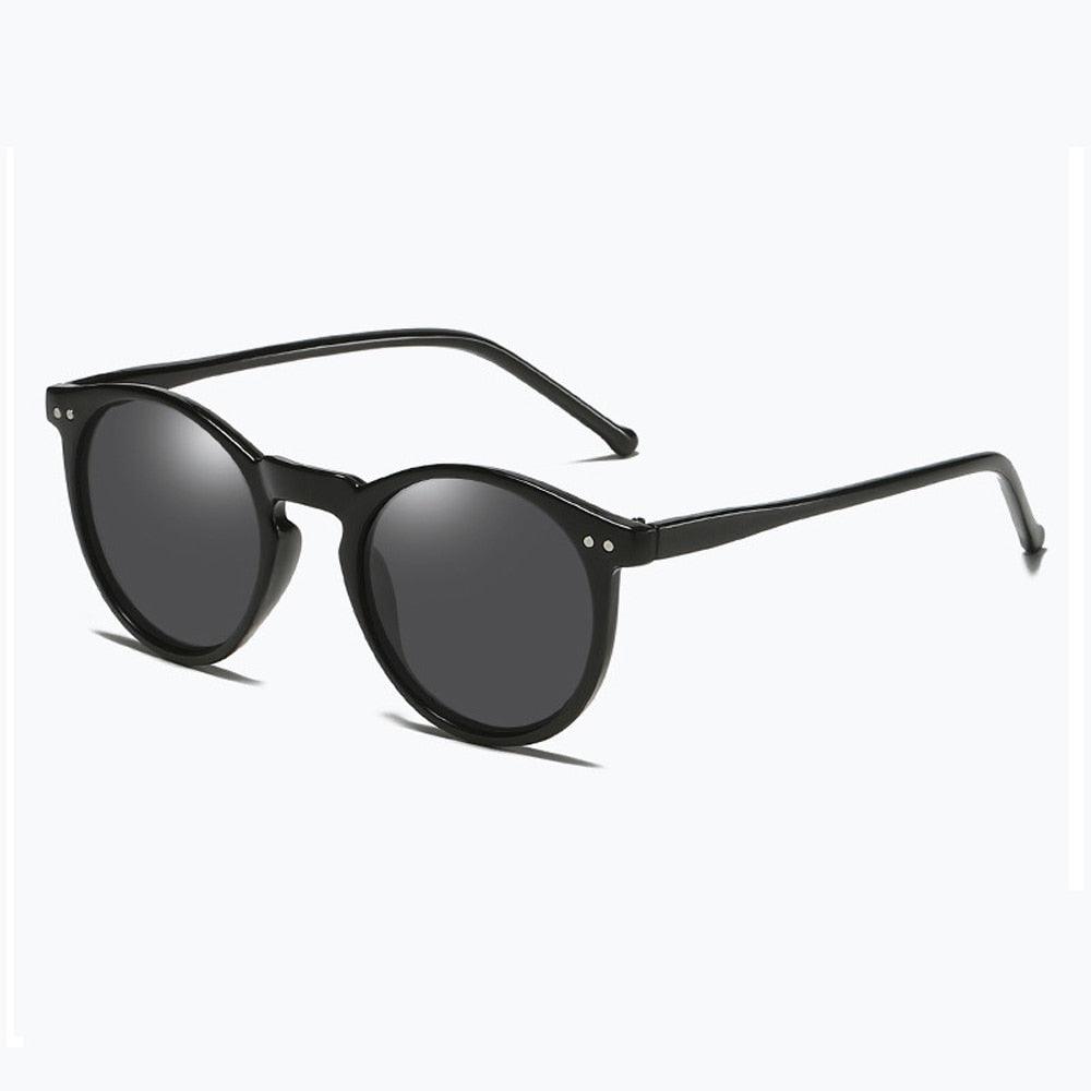 Okrągłe okulary w stylu retro - Czarny