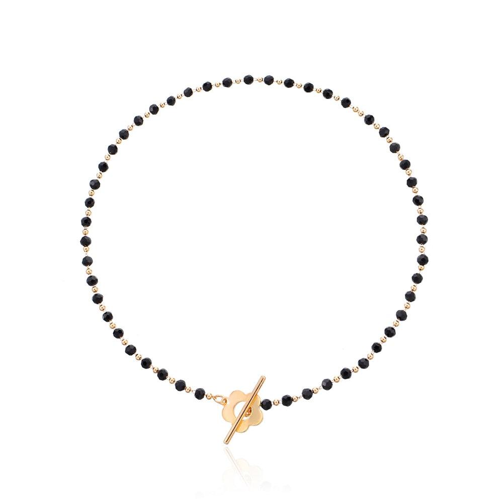 Naszyjnik choker z koralików - Złoty