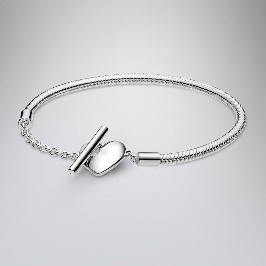 Bransoletka z sercem - Srebrny 17cm