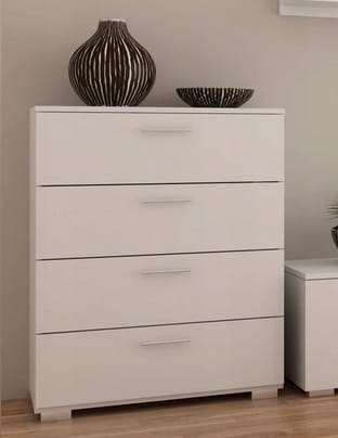 Nowoczesna komoda z szufladami biała 100x80 Umeblowana.com