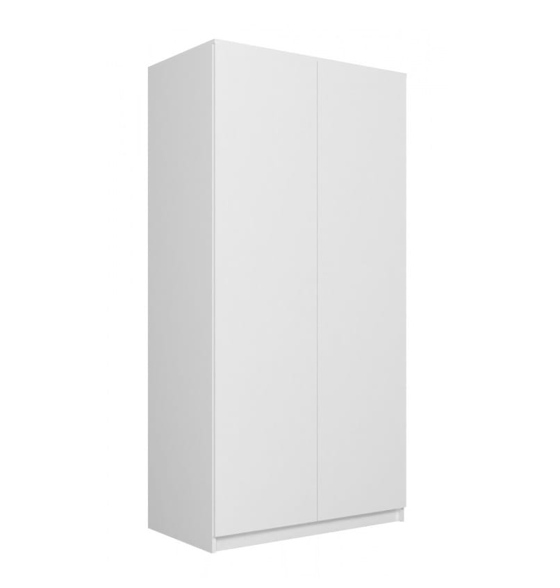 Biała szafa z drążkiem i półkami 90x180 cm Umeblowana.com