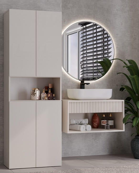 Szafka łazienkowa z otwartą półką kaszmir Umeblowana.com