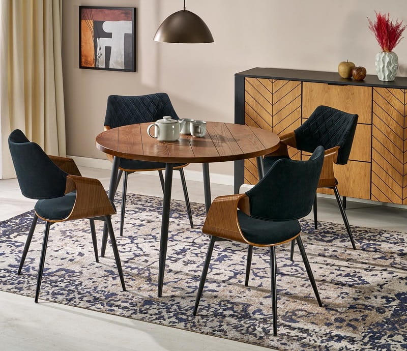 Loftowy stół kuchenny z okrągłym blatem Umeblowana.com