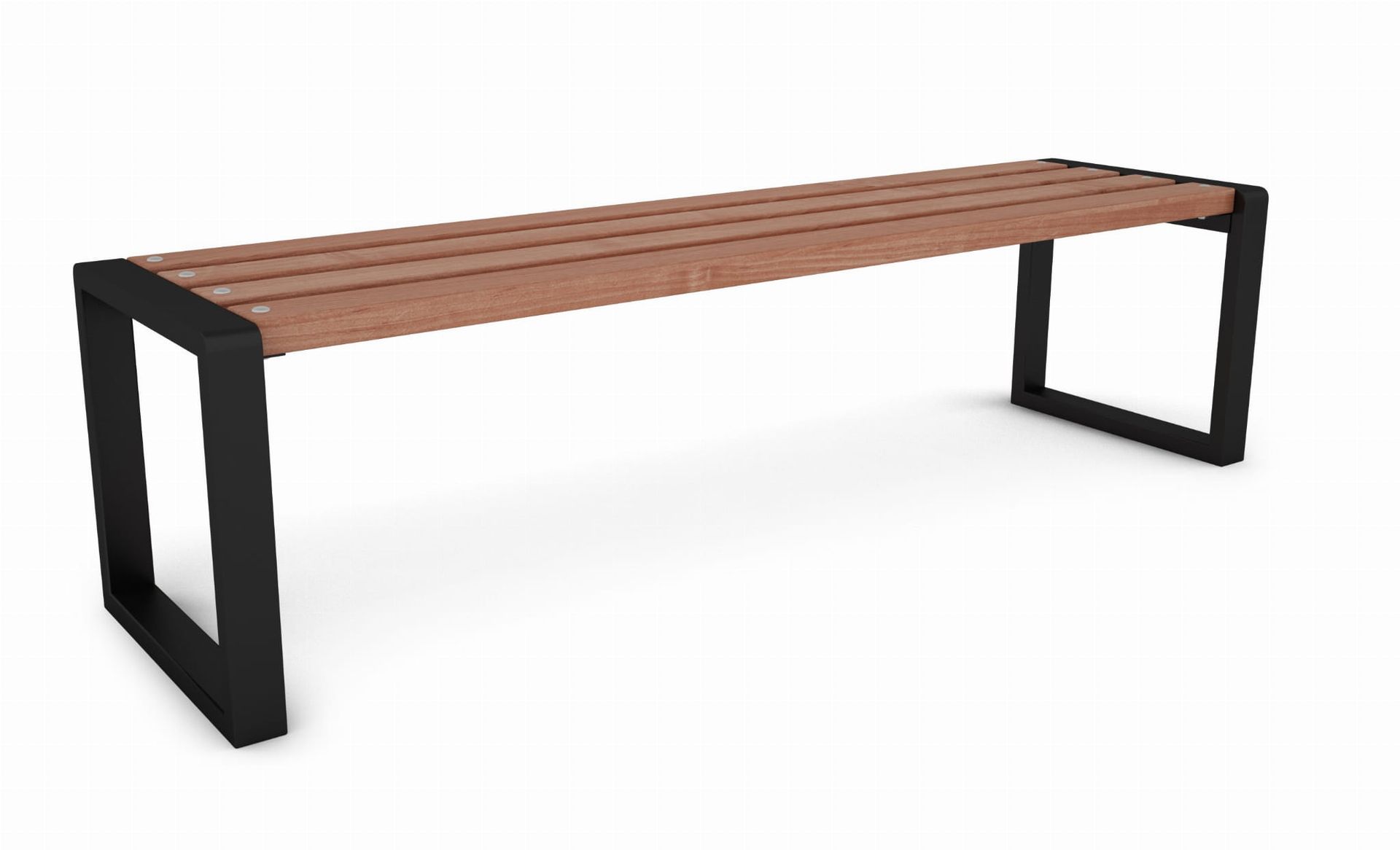 Długa ławka ogrodowa bez oparcia 200cm brązowa Umeblowana.com