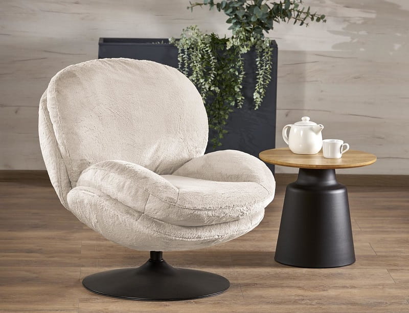 Designerski fotel wypoczynkowy krem Umeblowana.com