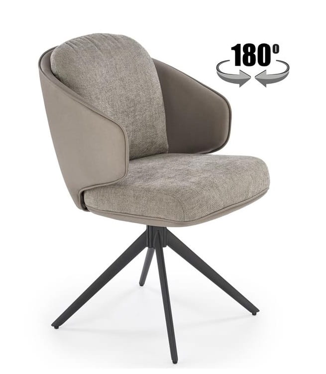 Szare obrotowe krzesło do jadalni Umeblowana.com