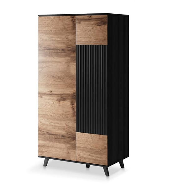 Szafa z lamelami dąb wotan 90x182cm Umeblowana.com