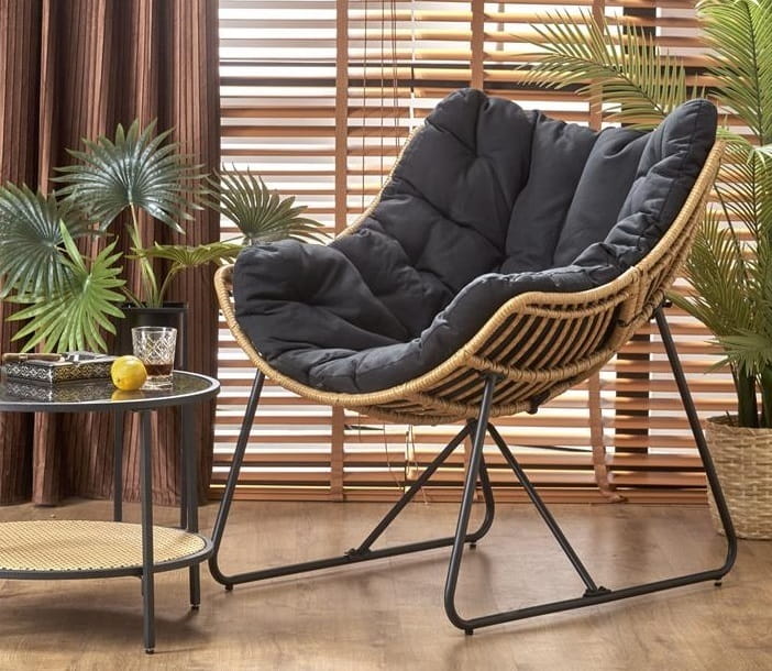 Rattanowy fotel wypoczynkowy na płozach boho Umeblowana.com