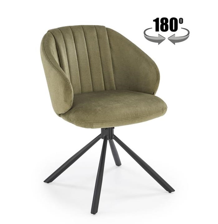 Oliwkowe krzesło z obrotowym siedziskiem Umeblowana.com