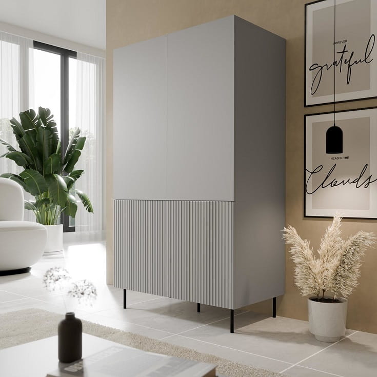 Szara szafa na ubrania na nóżkach Umeblowana.com