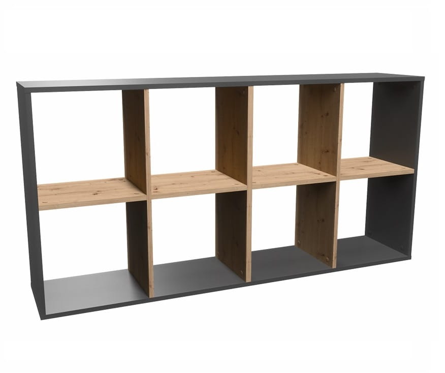 Loftowy regał na książki działowy antracyt Umeblowana.com